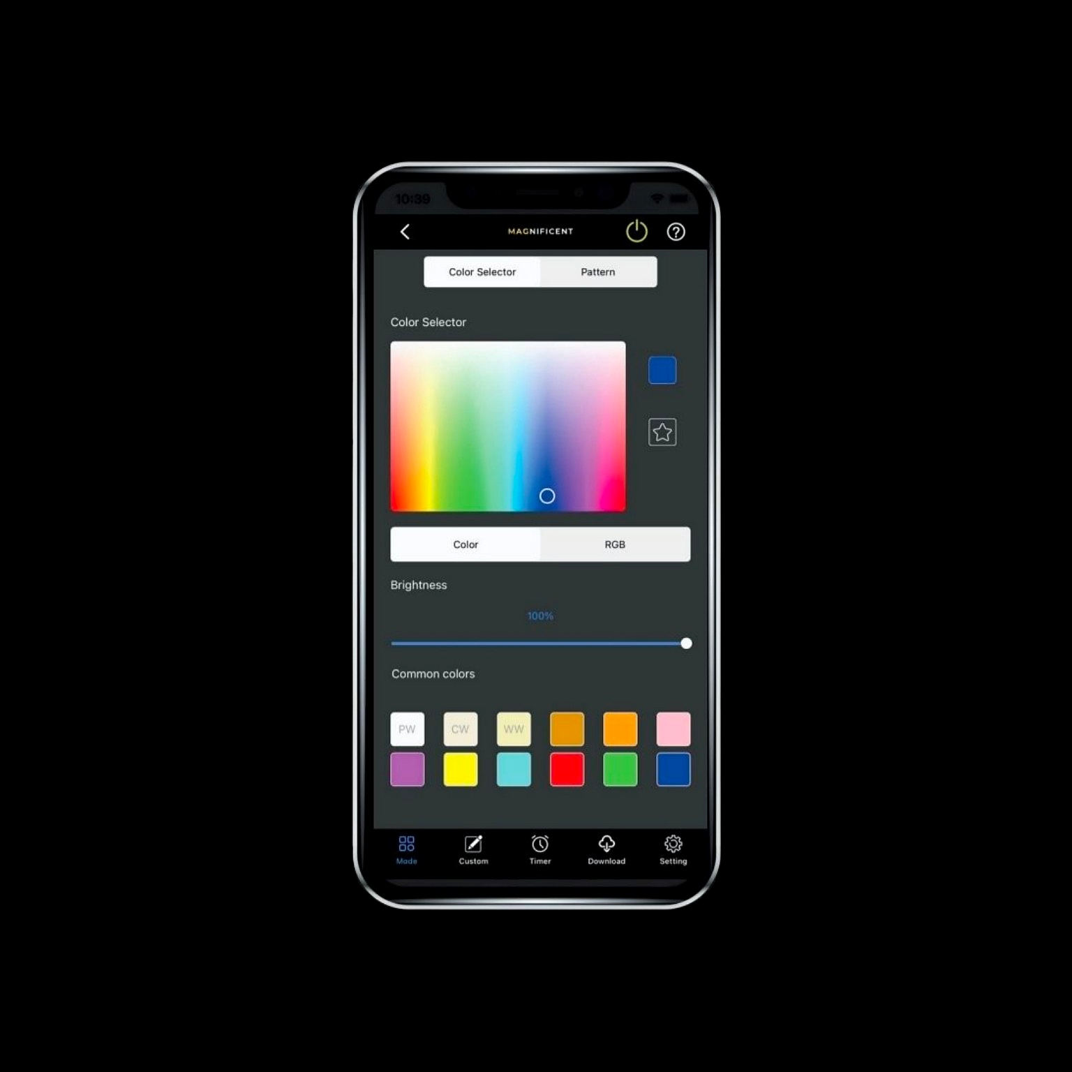 Magnificent Lighting app color selector